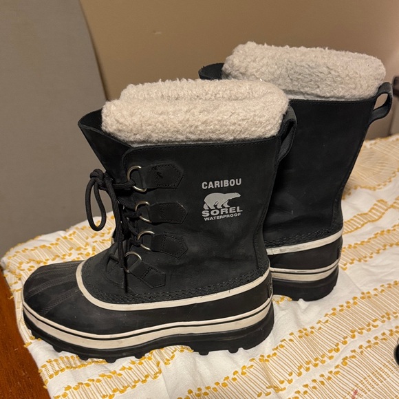 Sorel Shoes - Sorel Caribou Black and White Waterproof Boots